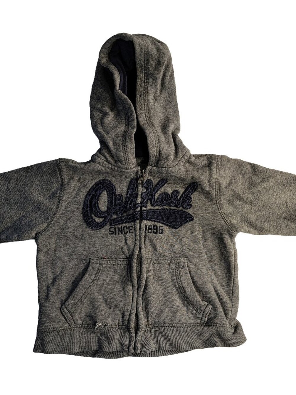Boy's 18M Rare 90's Vintage Navy Blue & Gray Oshkosh B'Gosh Heavyweight Hoodie